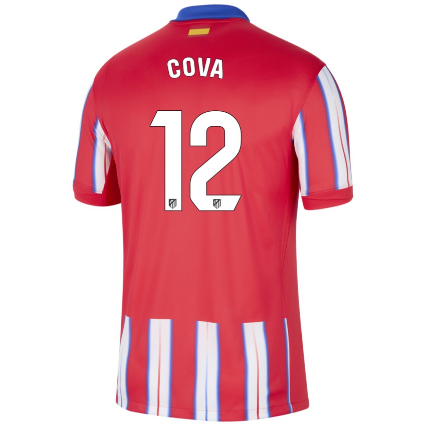 Dětské Adrian Cova #12 Červená Bílá Modrá Domů Hráčské Dresy 2024/25 Dres