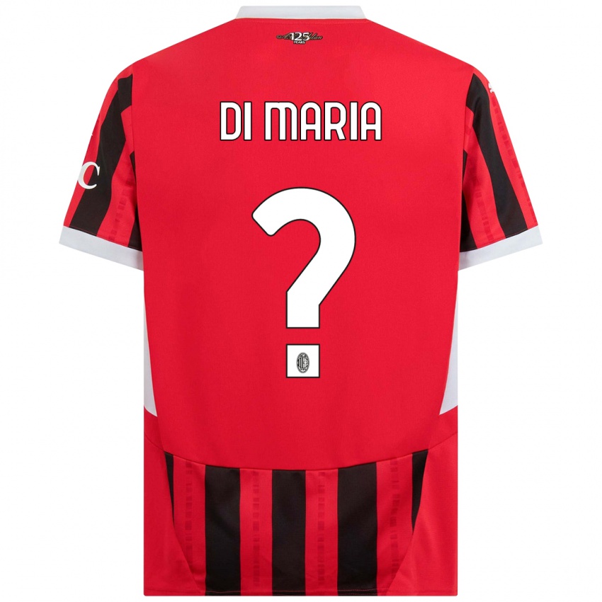 Dětské Alessandro Di Maria #0 Červená Černá Domů Hráčské Dresy 2024/25 Dres