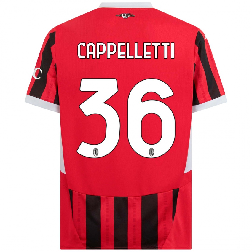 Dětské Mattia Cappelletti #36 Červená Černá Domů Hráčské Dresy 2024/25 Dres