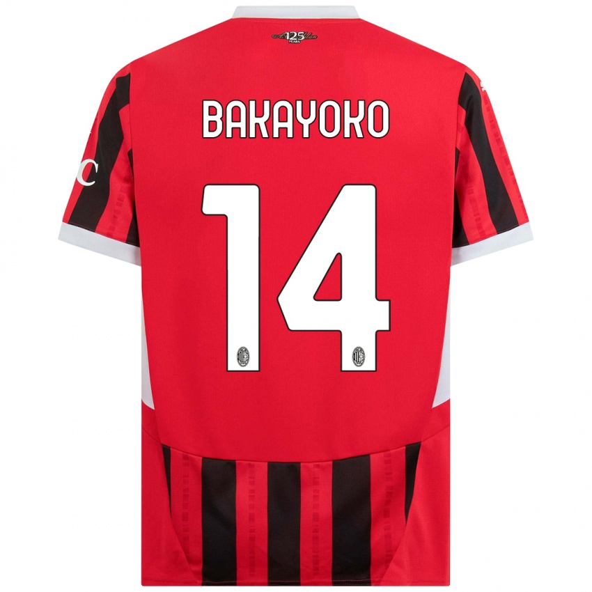 Dětské Tiemoue Bakayoko #14 Červená Černá Domů Hráčské Dresy 2024/25 Dres