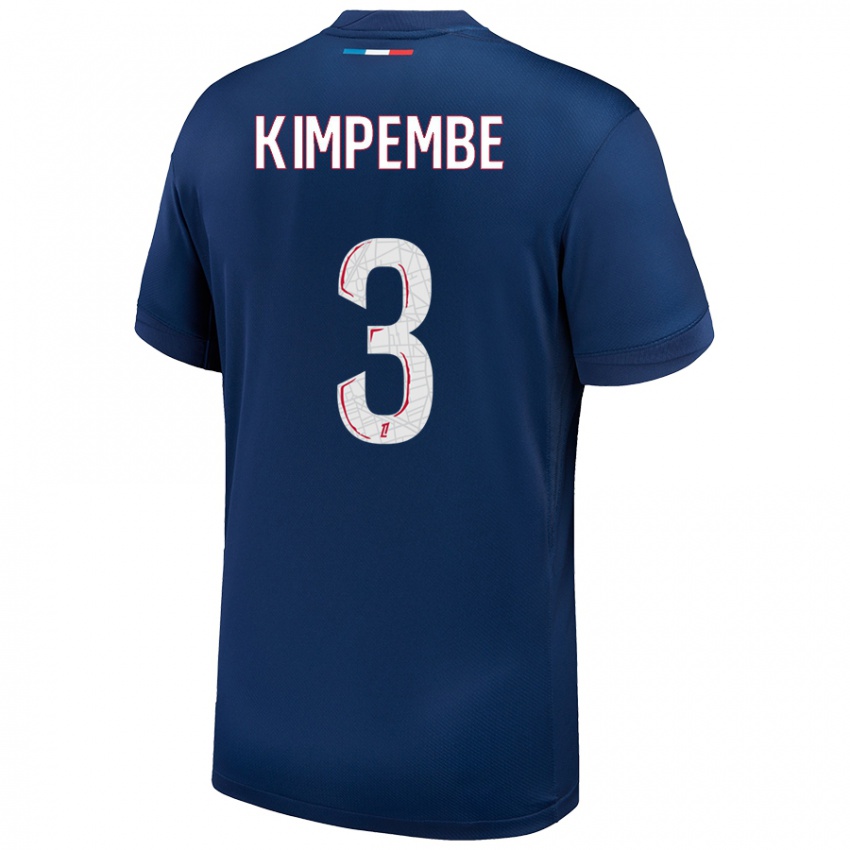 Dětské Presnel Kimpembe #3 Námořnická Modrá Bílá Domů Hráčské Dresy 2024/25 Dres