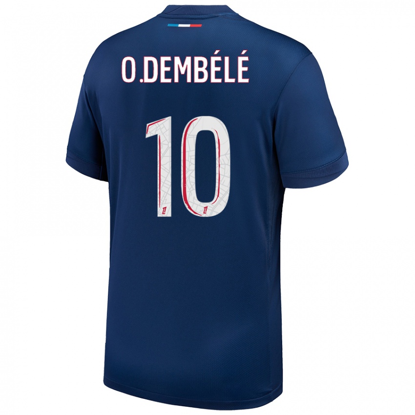 Dětské Ousmane Dembele #10 Námořnická Modrá Bílá Domů Hráčské Dresy 2024/25 Dres