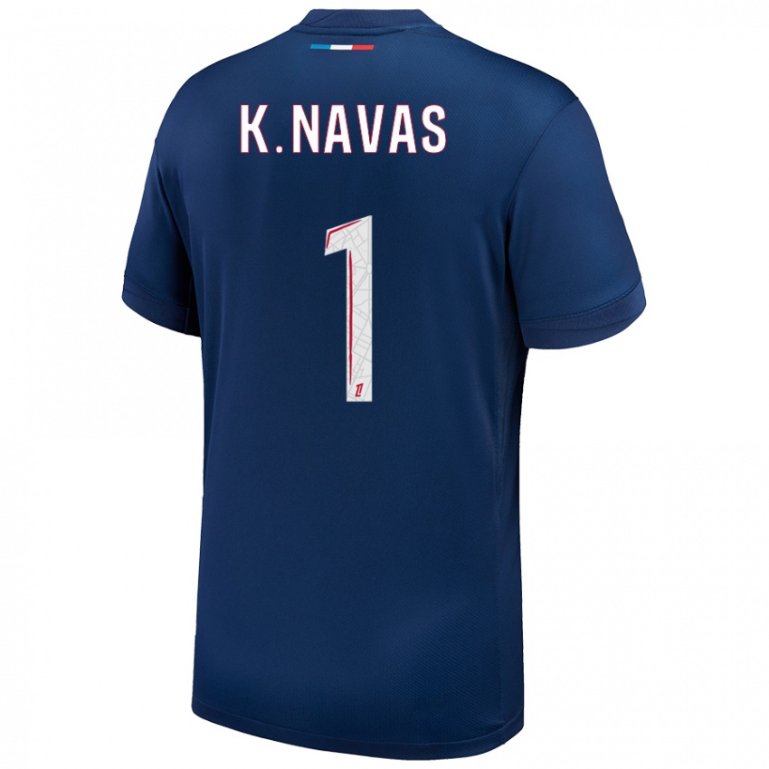 Dětské Keylor Navas #1 Námořnická Modrá Bílá Domů Hráčské Dresy 2024/25 Dres