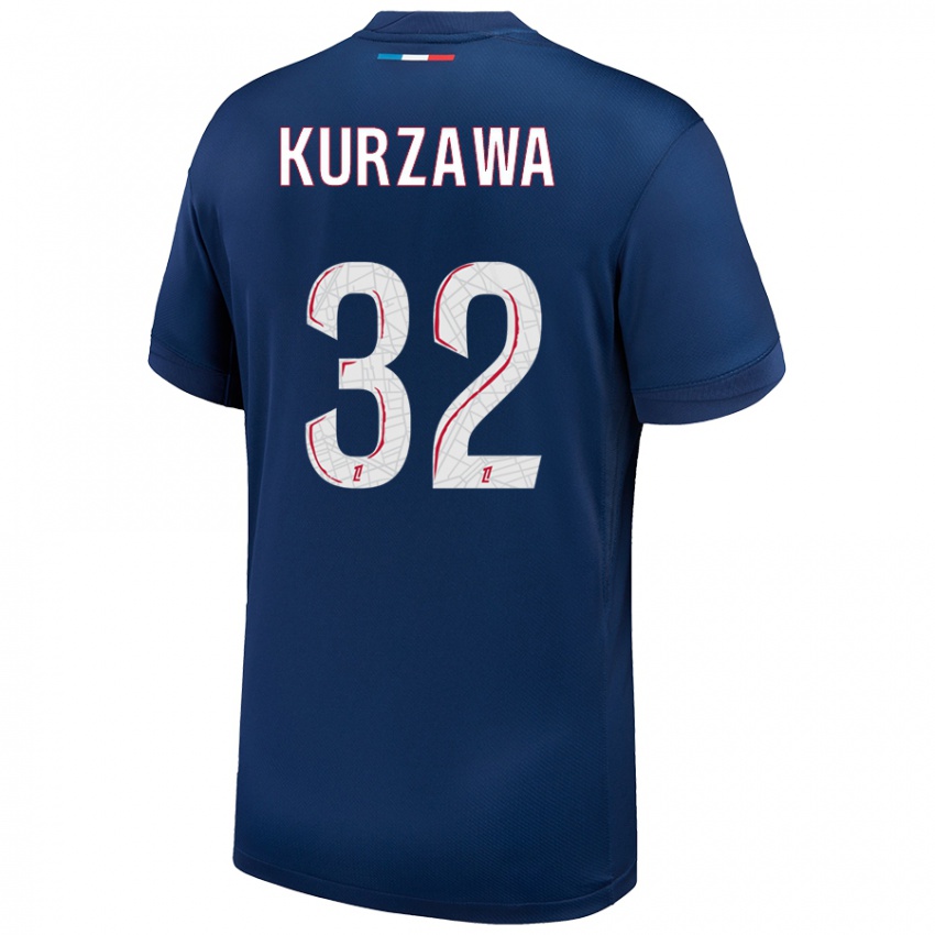 Dětské Layvin Kurzawa #32 Námořnická Modrá Bílá Domů Hráčské Dresy 2024/25 Dres