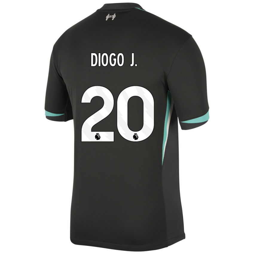 Dětské Diogo Jota #20 Černá Antracitově Bílá Daleko Hráčské Dresy 2024/25 Dres