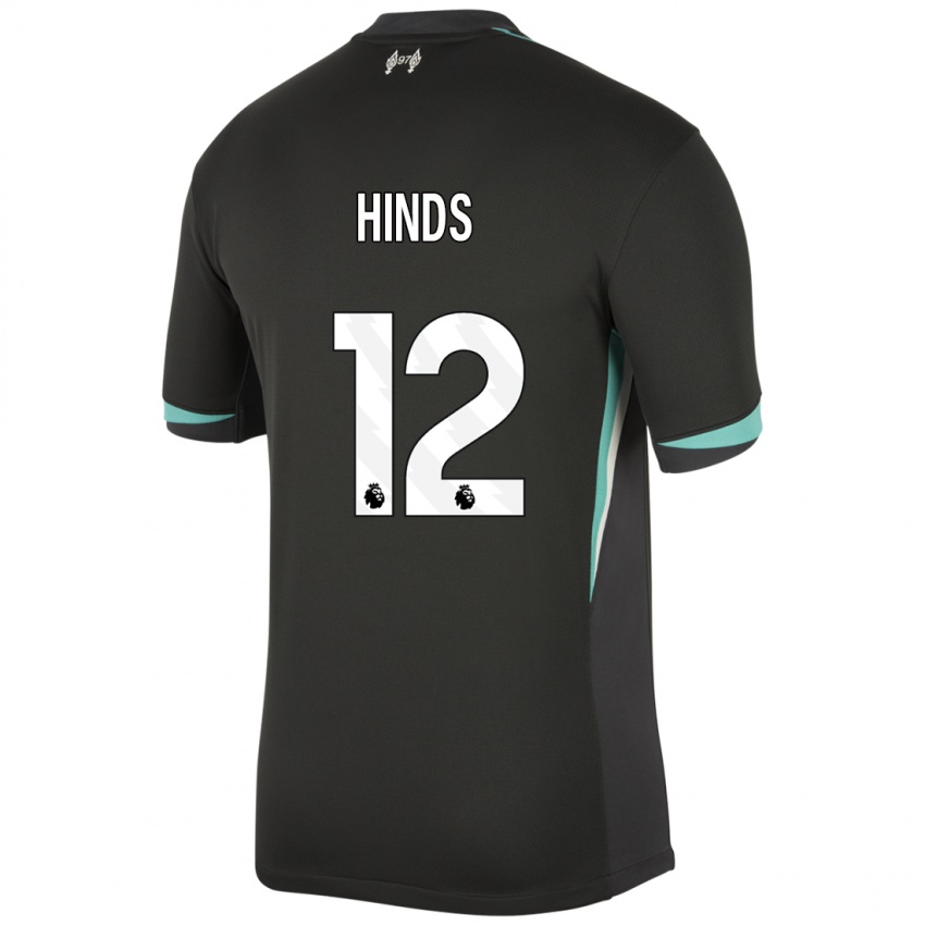 Dětské Taylor Hinds #12 Černá Antracitově Bílá Daleko Hráčské Dresy 2024/25 Dres