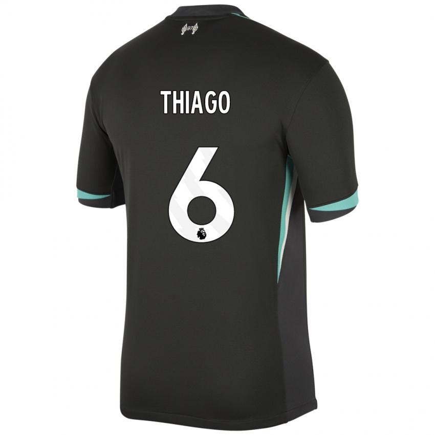 Dětské Thiago #6 Černá Antracitově Bílá Daleko Hráčské Dresy 2024/25 Dres