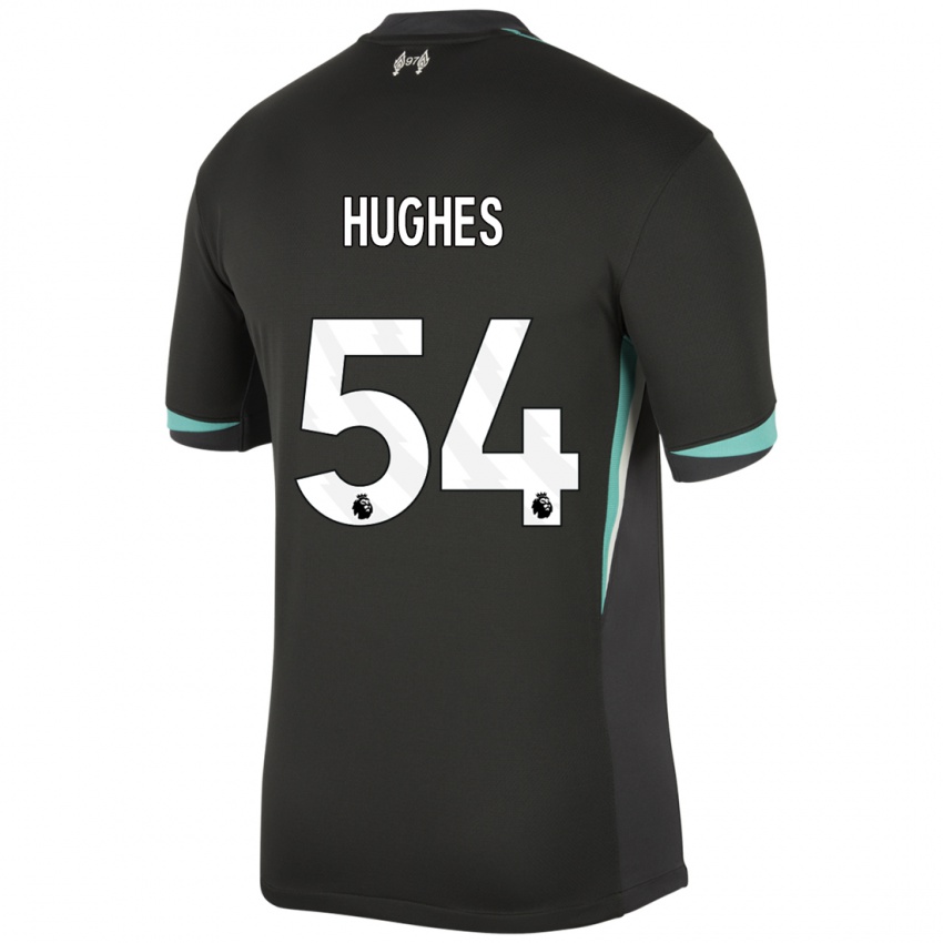 Dětské Liam Hughes #54 Černá Antracitově Bílá Daleko Hráčské Dresy 2024/25 Dres