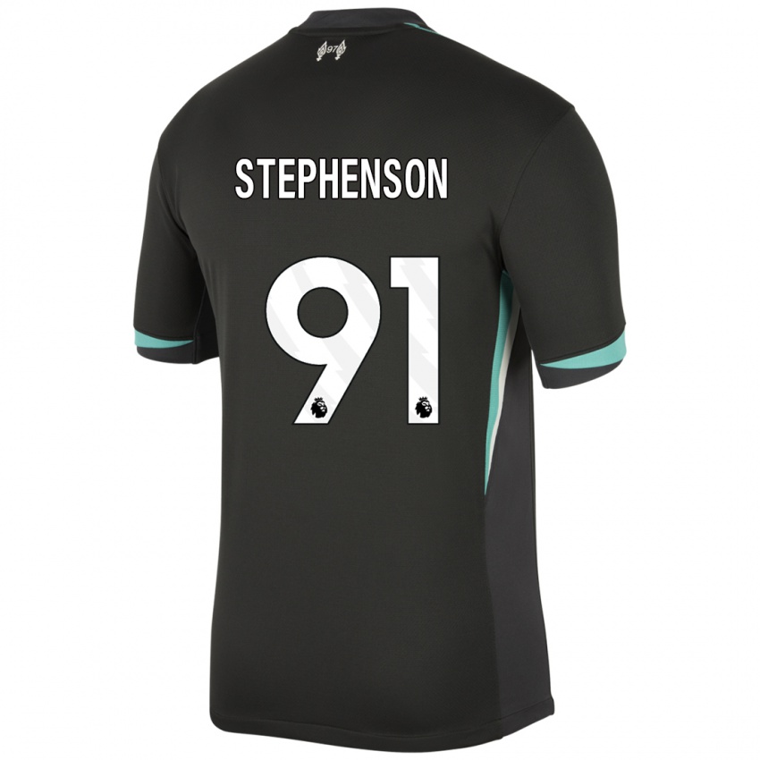 Dětské Luca Stephenson #91 Černá Antracitově Bílá Daleko Hráčské Dresy 2024/25 Dres