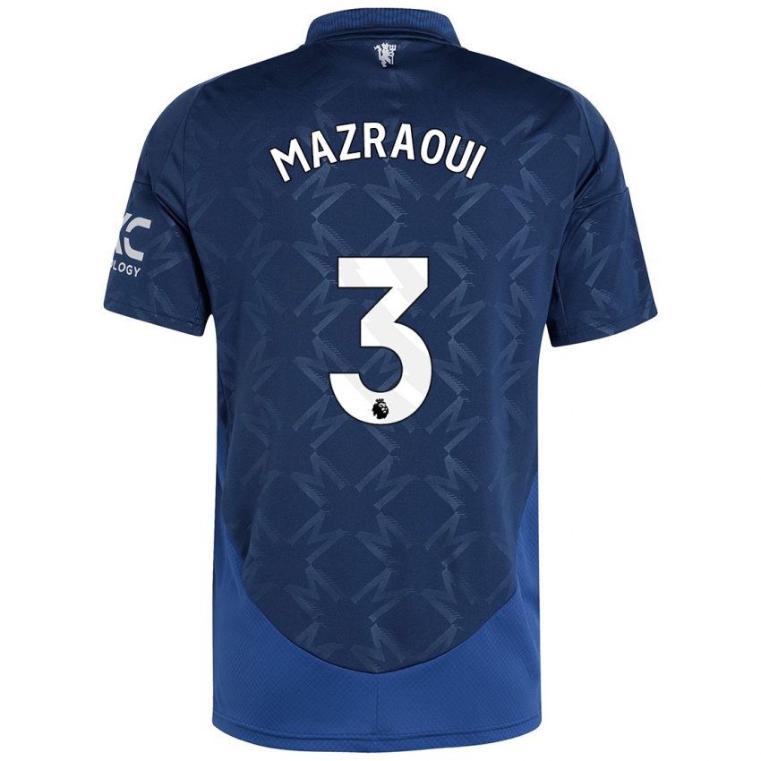 Dětské Noussair Mazraoui #3 Indigo Daleko Hráčské Dresy 2024/25 Dres