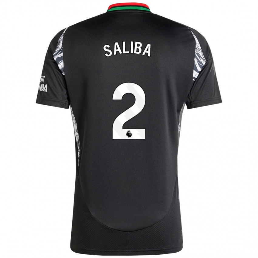 Dětské William Saliba #2 Černý Daleko Hráčské Dresy 2024/25 Dres