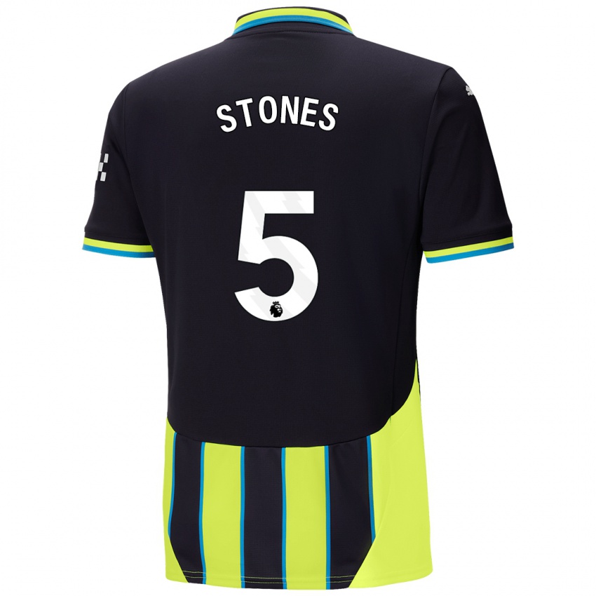 Dětské John Stones #5 Modrá Žlutá Daleko Hráčské Dresy 2024/25 Dres