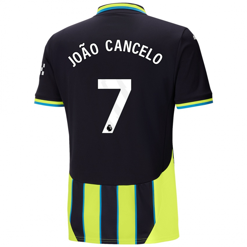 Dětské Joao Cancelo #7 Modrá Žlutá Daleko Hráčské Dresy 2024/25 Dres