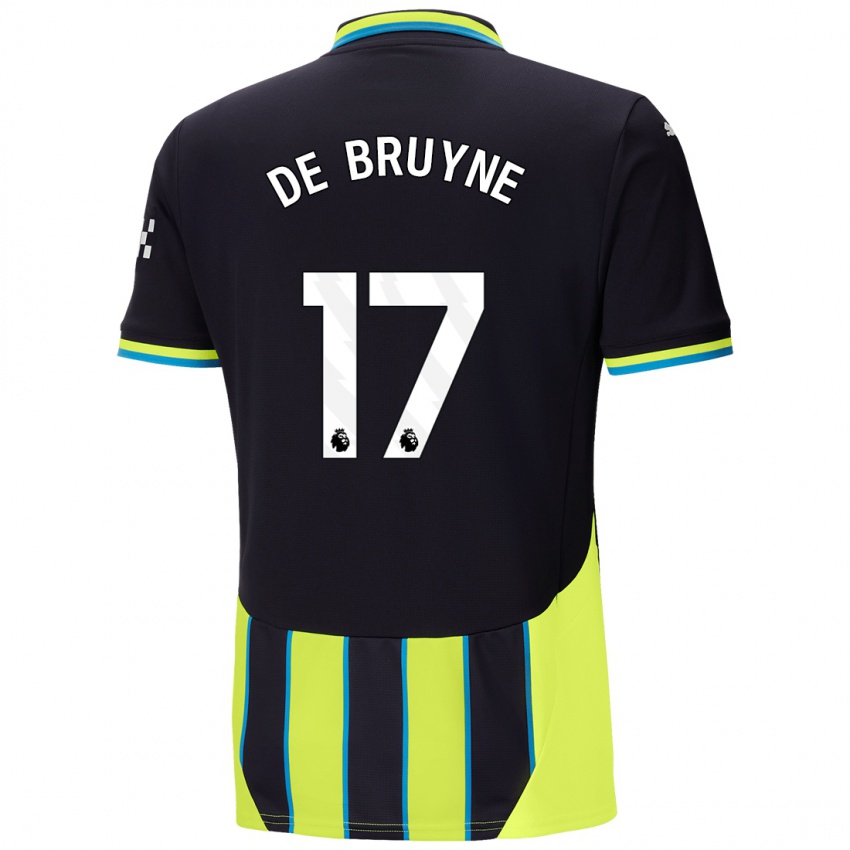 Dětské Kevin De Bruyne #17 Modrá Žlutá Daleko Hráčské Dresy 2024/25 Dres