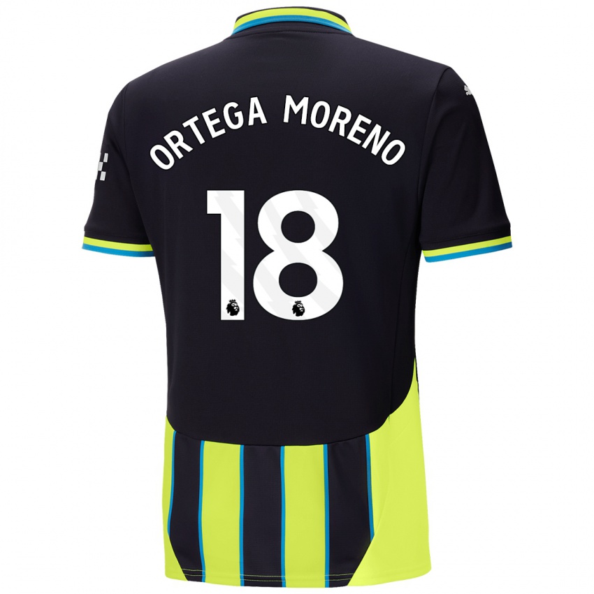 Dětské Stefan Ortega Moreno #18 Modrá Žlutá Daleko Hráčské Dresy 2024/25 Dres