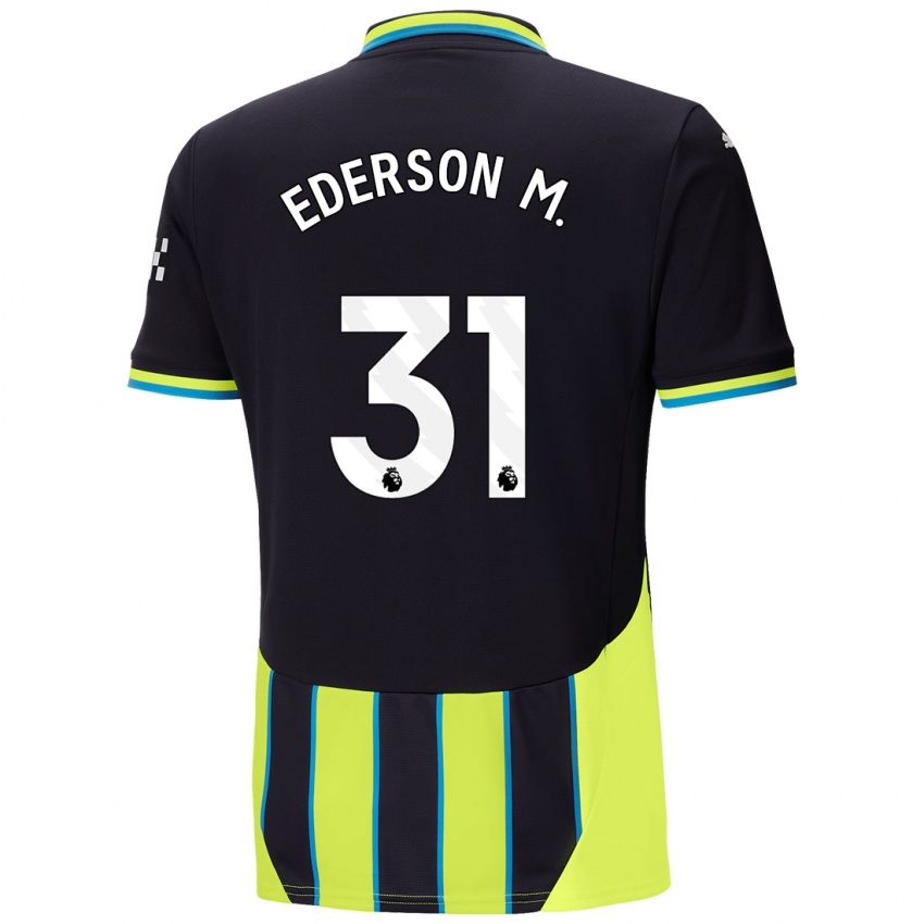 Dětské Ederson Moraes #31 Modrá Žlutá Daleko Hráčské Dresy 2024/25 Dres