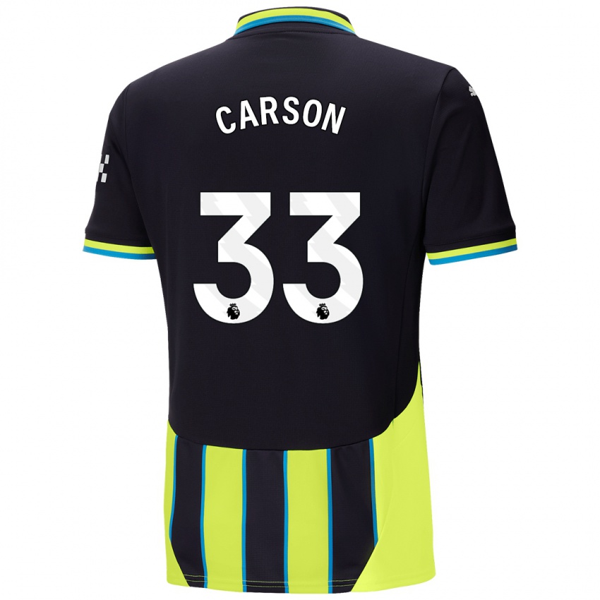 Dětské Scott Carson #33 Modrá Žlutá Daleko Hráčské Dresy 2024/25 Dres