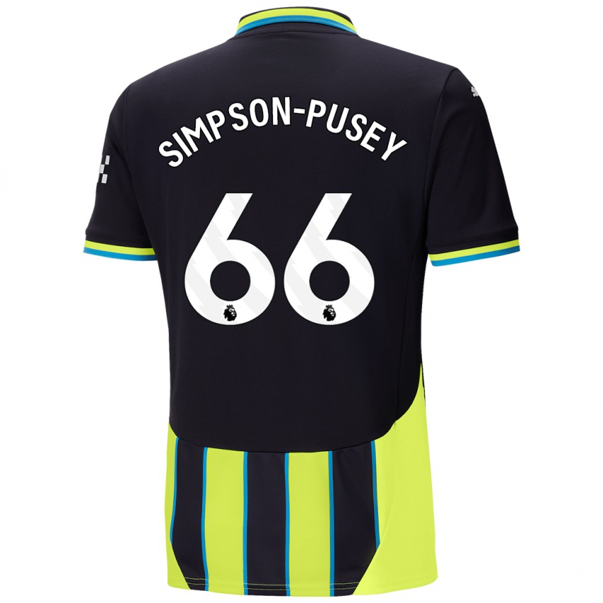 Dětské Jahmai Simpson-Pusey #66 Modrá Žlutá Daleko Hráčské Dresy 2024/25 Dres