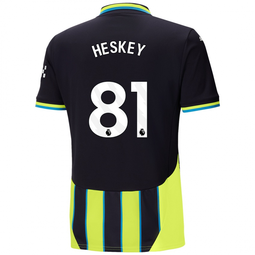 Dětské Jaden Heskey #81 Modrá Žlutá Daleko Hráčské Dresy 2024/25 Dres