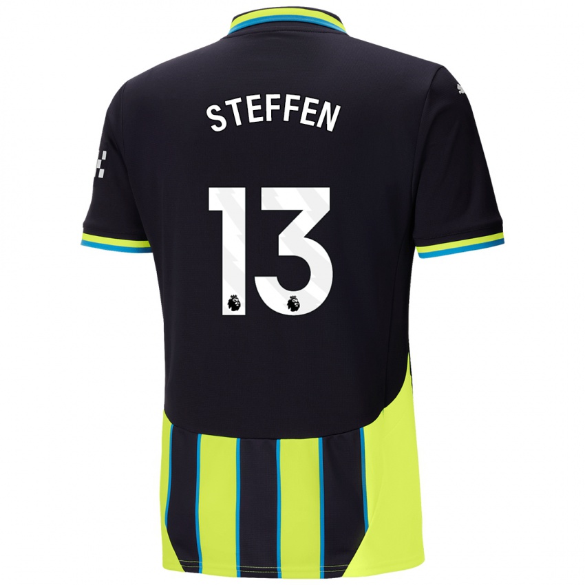 Dětské Zack Steffen #13 Modrá Žlutá Daleko Hráčské Dresy 2024/25 Dres