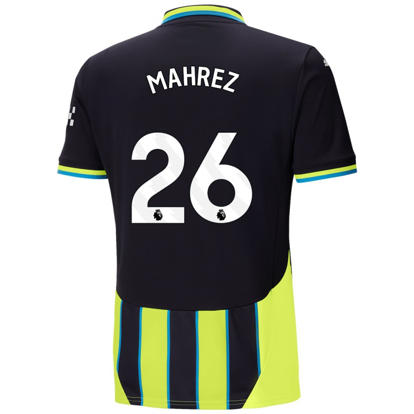 Dětské Riyad Mahrez #26 Modrá Žlutá Daleko Hráčské Dresy 2024/25 Dres