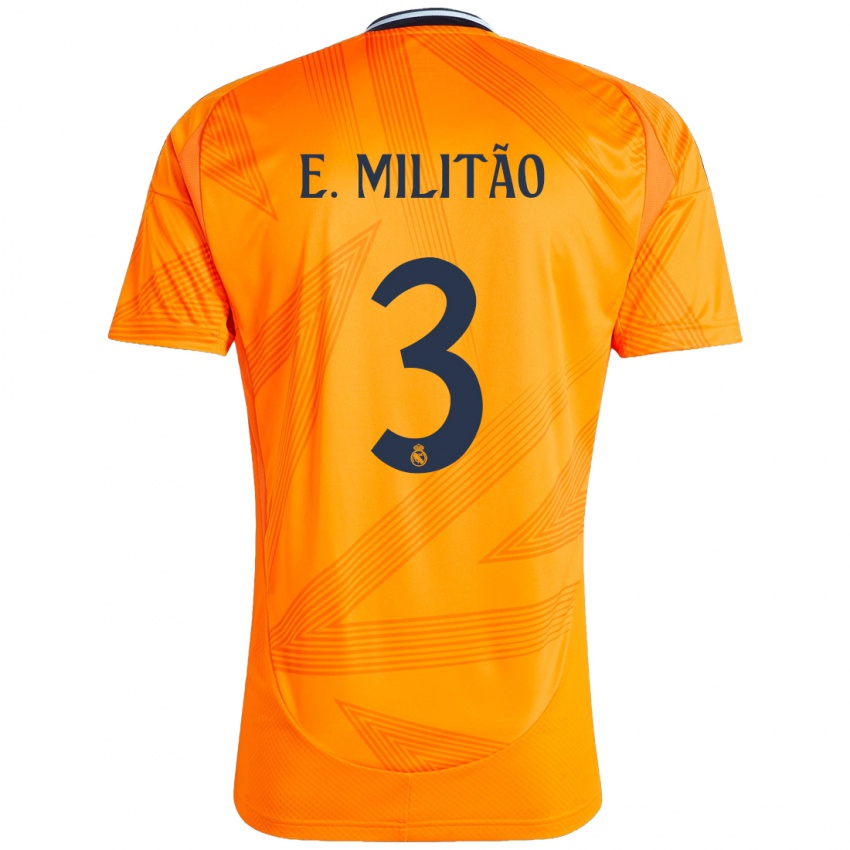 Dětské Eder Militao #3 Pomerančový Daleko Hráčské Dresy 2024/25 Dres