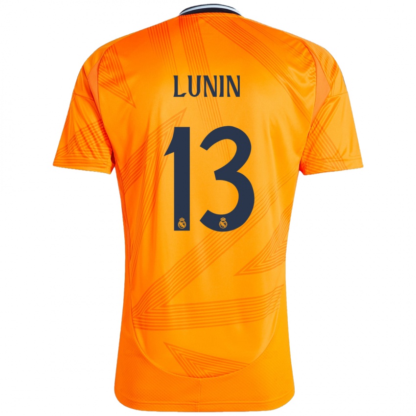 Dětské Andriy Lunin #13 Pomerančový Daleko Hráčské Dresy 2024/25 Dres