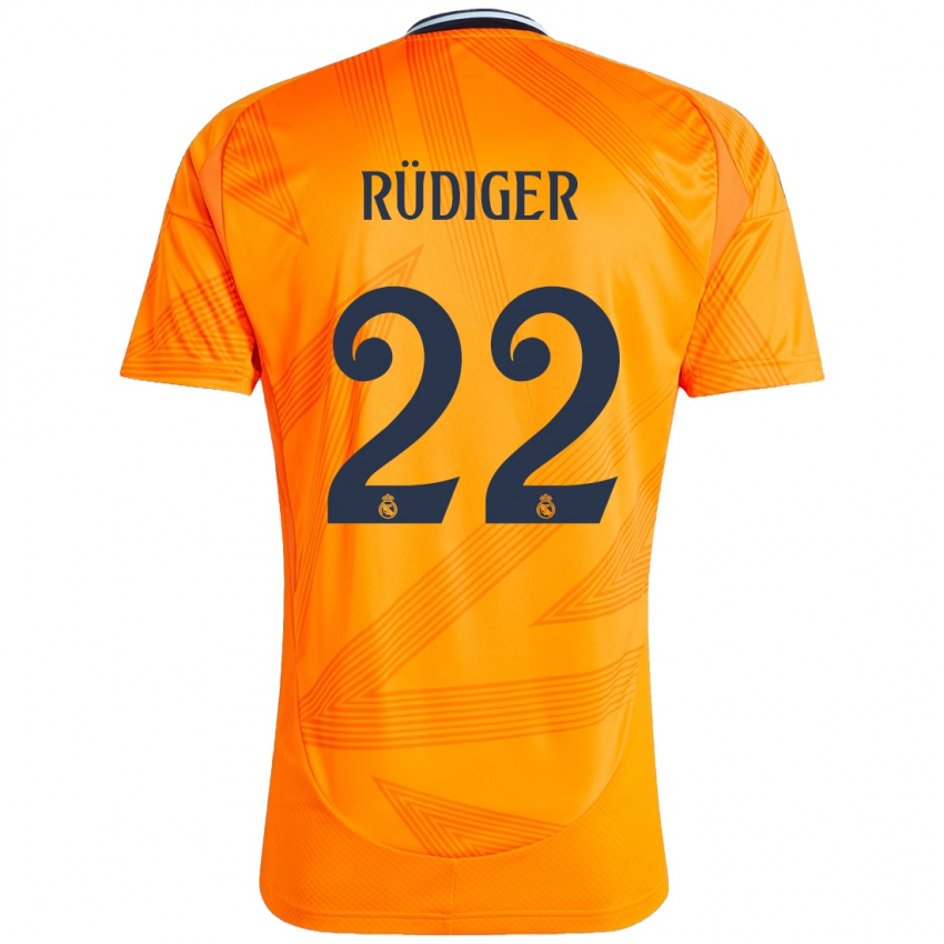 Dětské Antonio Rudiger #22 Pomerančový Daleko Hráčské Dresy 2024/25 Dres