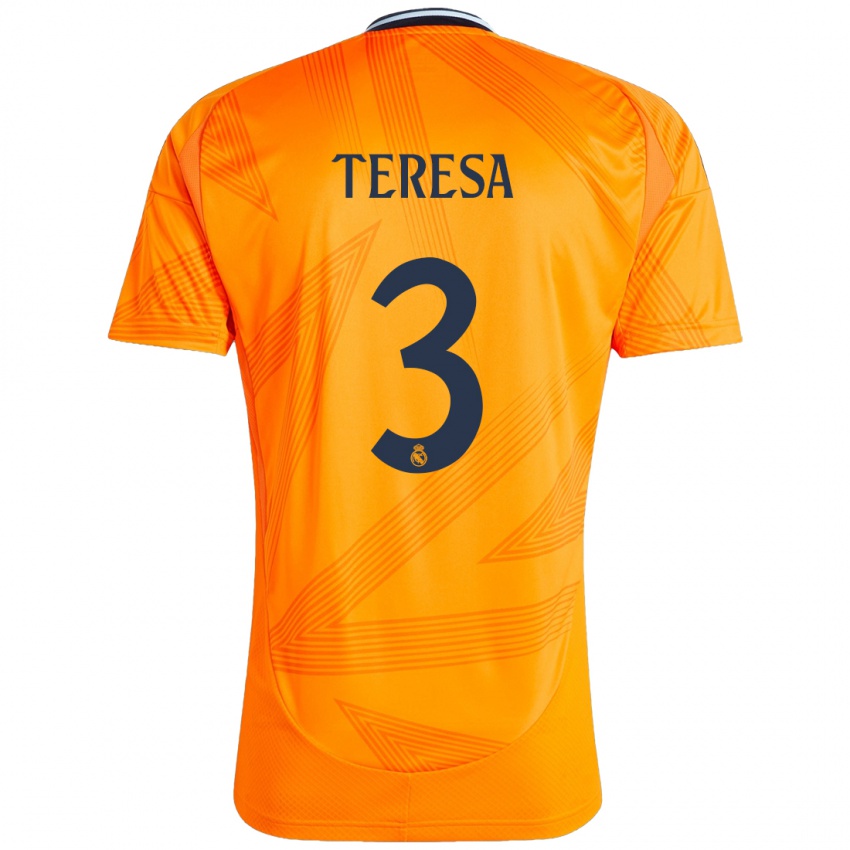 Dětské Teresa Abelleira #3 Pomerančový Daleko Hráčské Dresy 2024/25 Dres