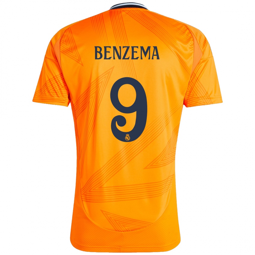 Dětské Karim Benzema #9 Pomerančový Daleko Hráčské Dresy 2024/25 Dres