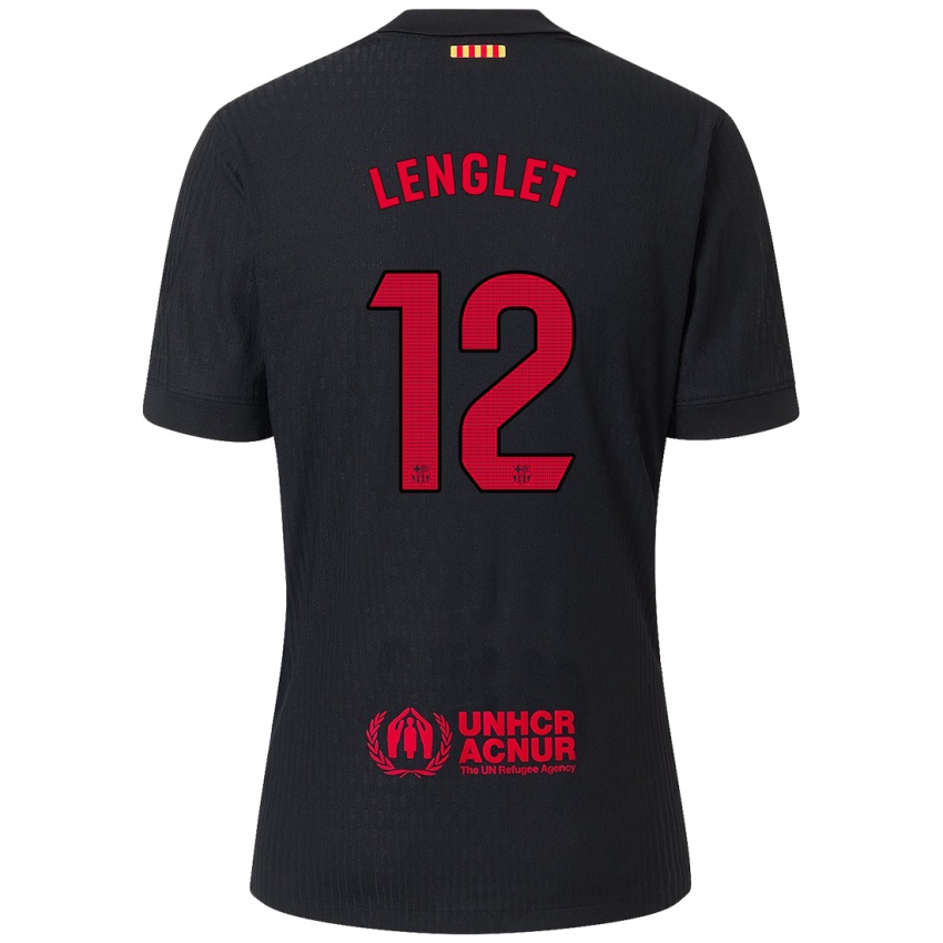 Dětské Clement Lenglet #12 Černá Červená Daleko Hráčské Dresy 2024/25 Dres