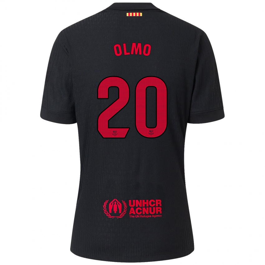 Dětské Dani Olmo #20 Černá Červená Daleko Hráčské Dresy 2024/25 Dres