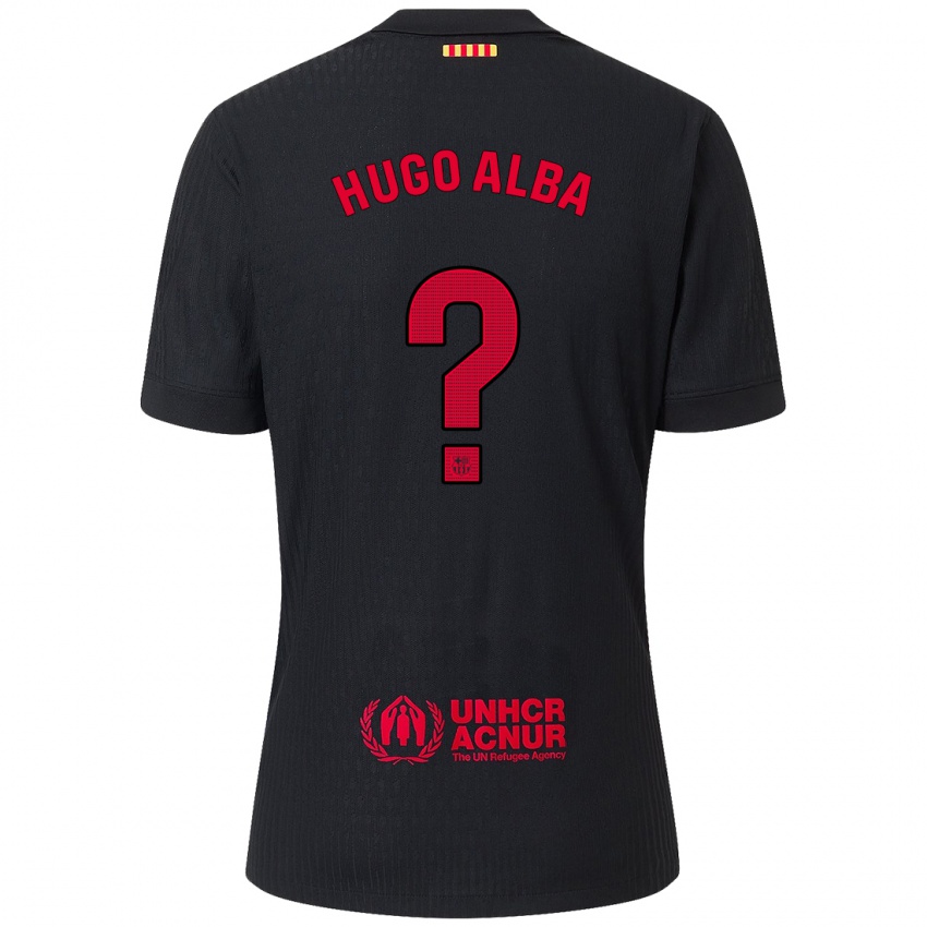 Dětské Hugo Alba #0 Černá Červená Daleko Hráčské Dresy 2024/25 Dres