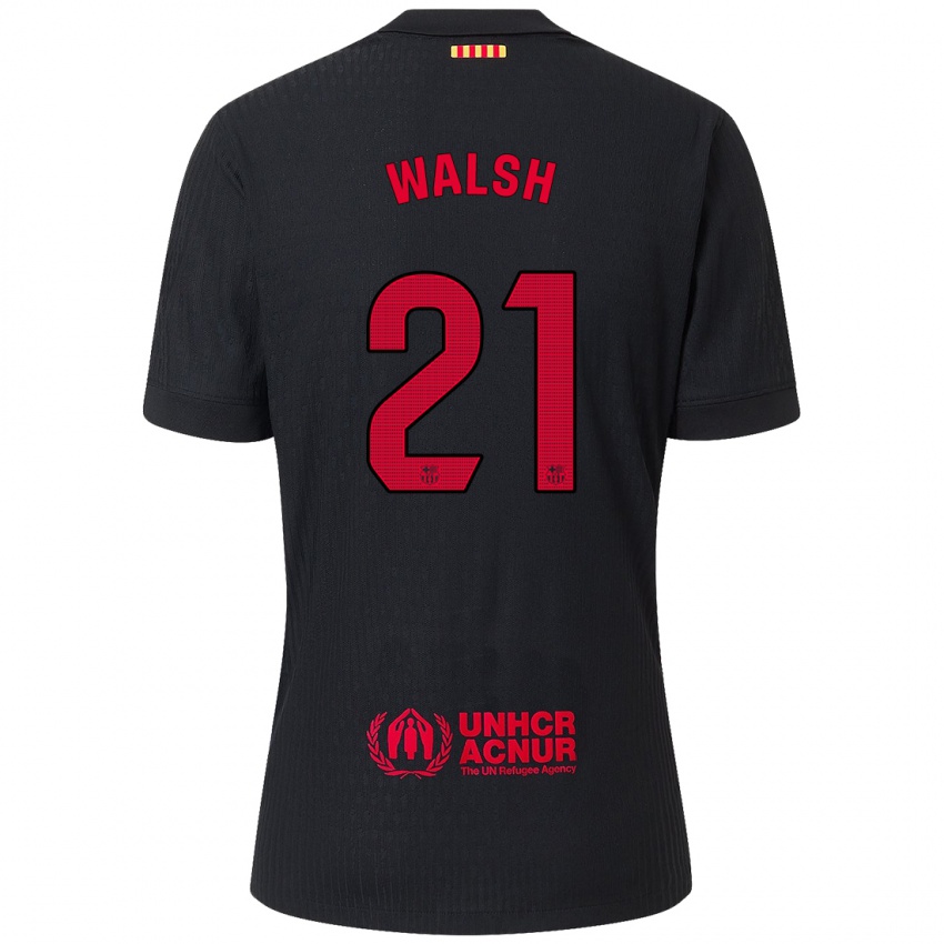 Dětské Keira Walsh #21 Černá Červená Daleko Hráčské Dresy 2024/25 Dres