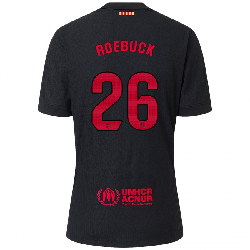 Dětské Ellie Roebuck #26 Černá Červená Daleko Hráčské Dresy 2024/25 Dres