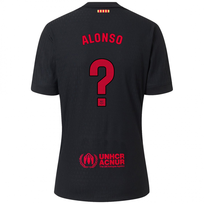 Dětské Aáron Alonso #0 Černá Červená Daleko Hráčské Dresy 2024/25 Dres