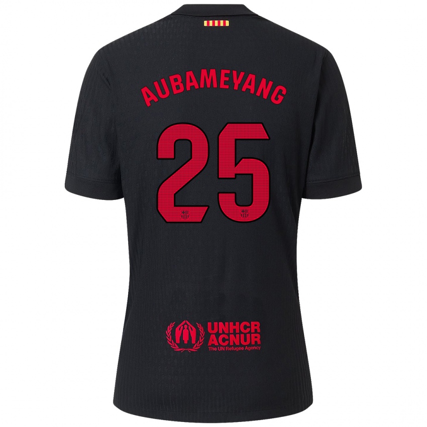 Dětské Pierre Emerick Aubameyang #25 Černá Červená Daleko Hráčské Dresy 2024/25 Dres