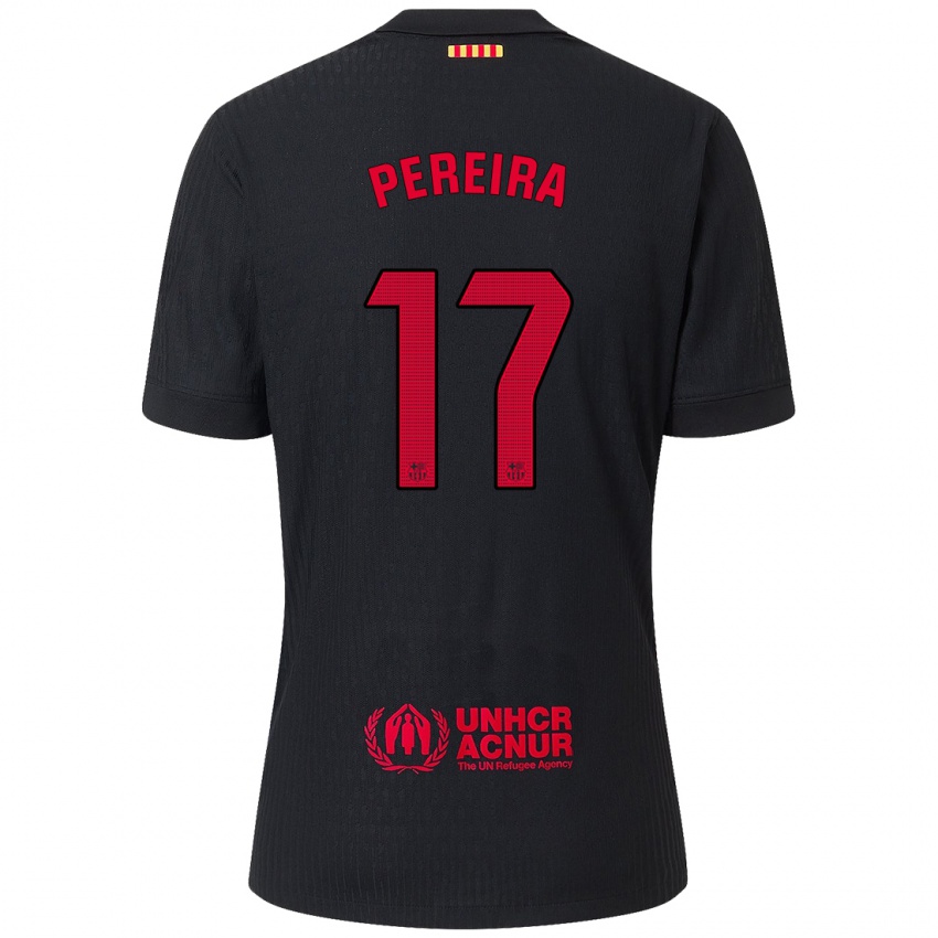 Dětské Andrea Pereira #17 Černá Červená Daleko Hráčské Dresy 2024/25 Dres