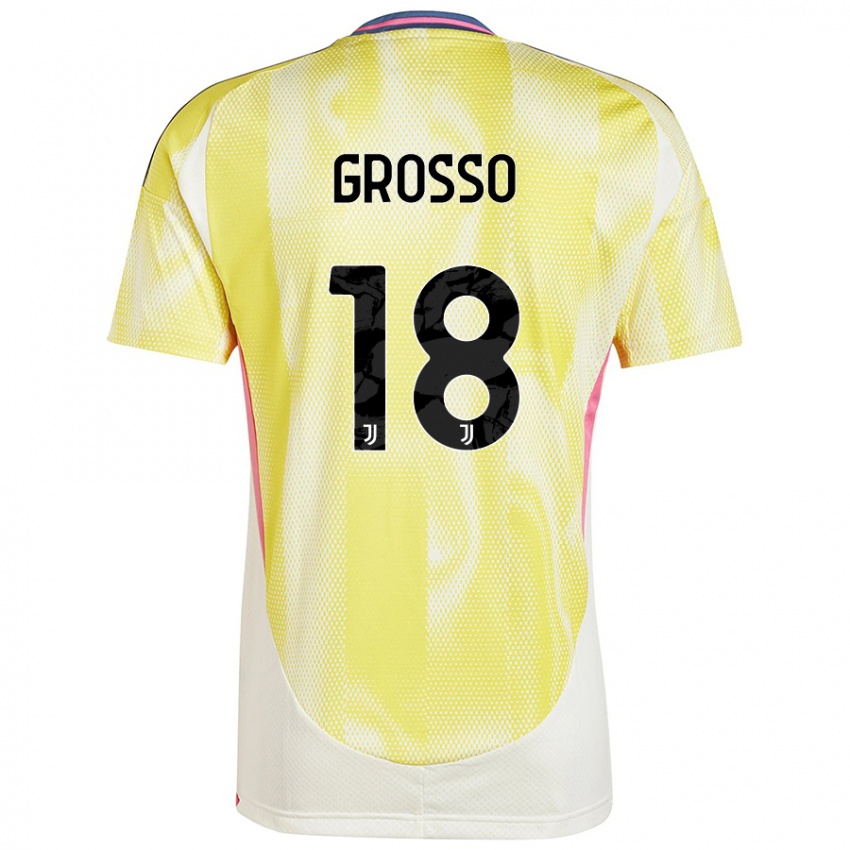 Dětské Filippo Grosso #18 Solární Žlutá Daleko Hráčské Dresy 2024/25 Dres