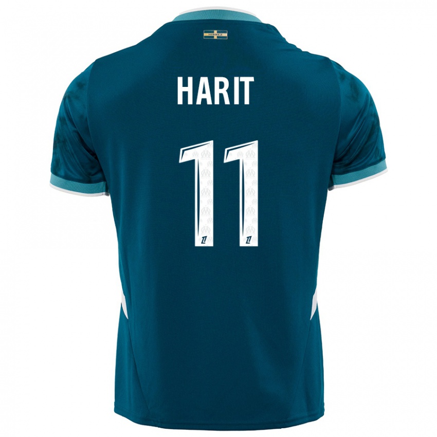 Dětské Amine Harit #11 Tyrkysově Modré Daleko Hráčské Dresy 2024/25 Dres