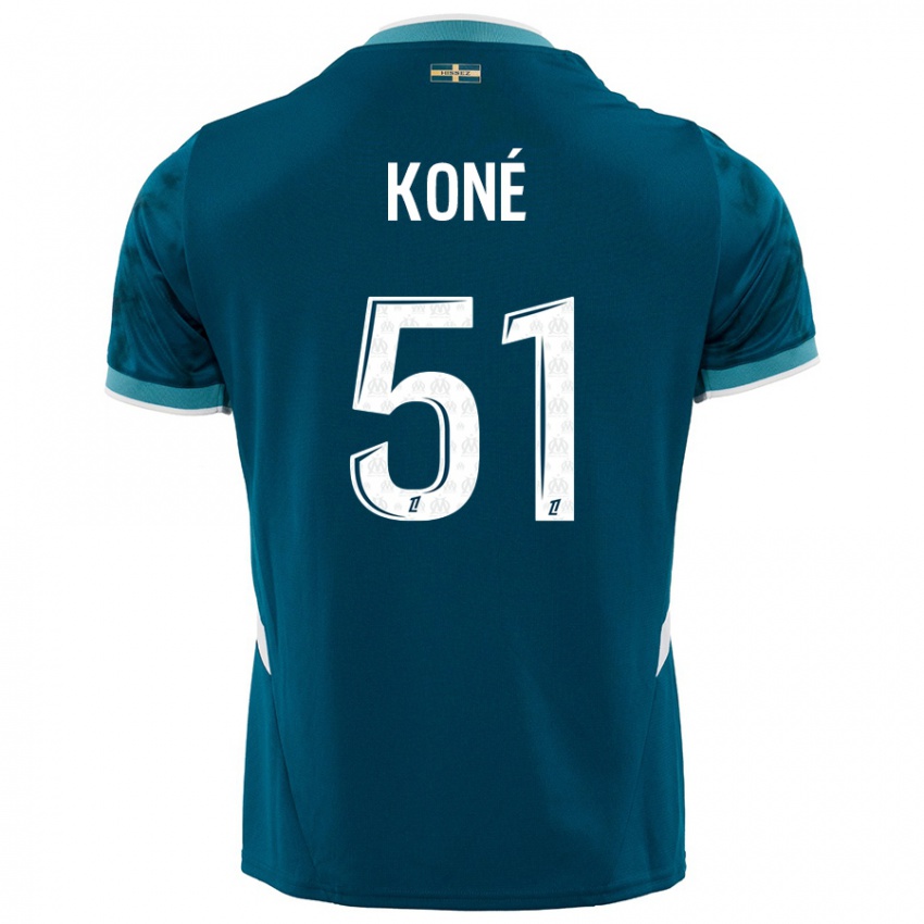 Dětské Ismaël Koné #51 Tyrkysově Modré Daleko Hráčské Dresy 2024/25 Dres