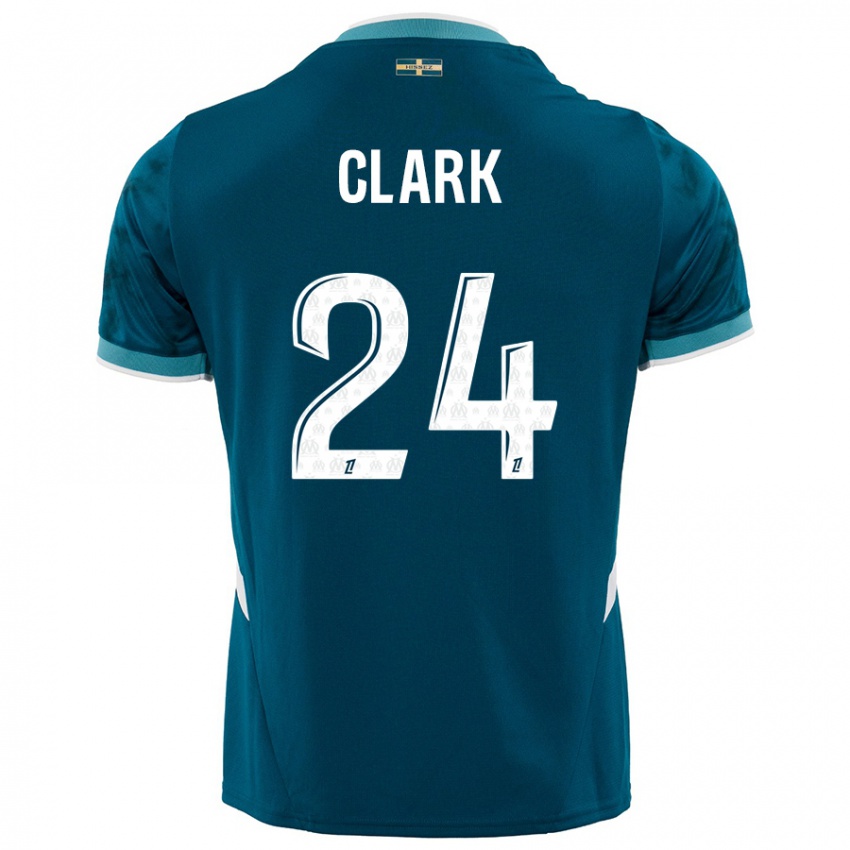 Dětské Ashley Clark #24 Tyrkysově Modré Daleko Hráčské Dresy 2024/25 Dres