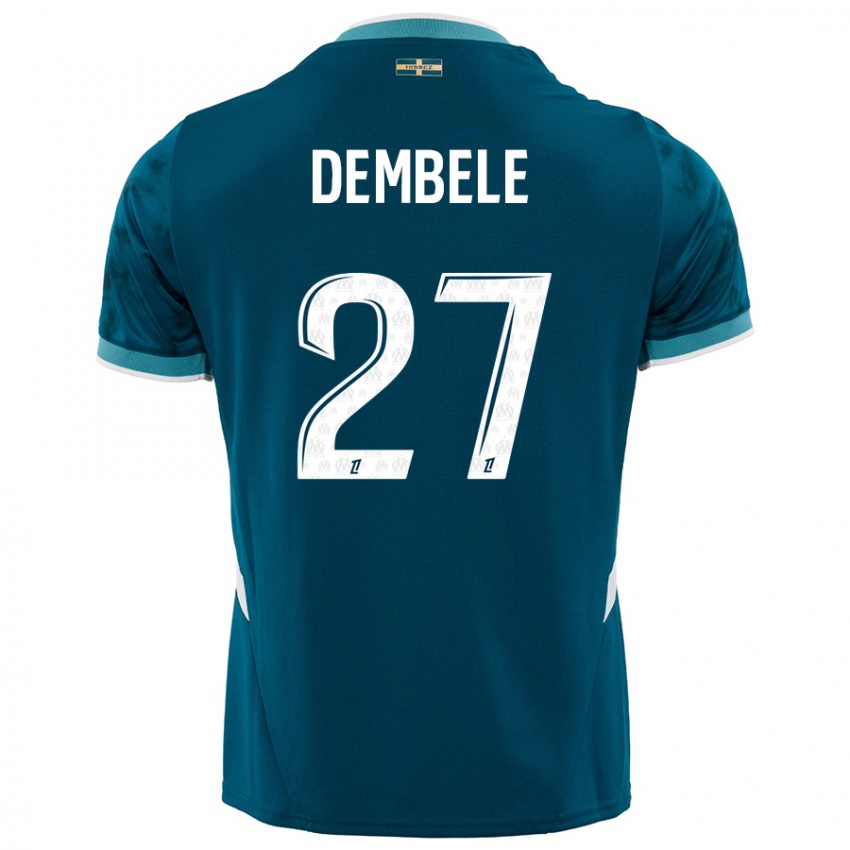 Dětské Coumba Dembélé #27 Tyrkysově Modré Daleko Hráčské Dresy 2024/25 Dres