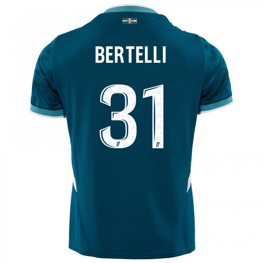 Dětské Ugo Bertelli #31 Tyrkysově Modré Daleko Hráčské Dresy 2024/25 Dres