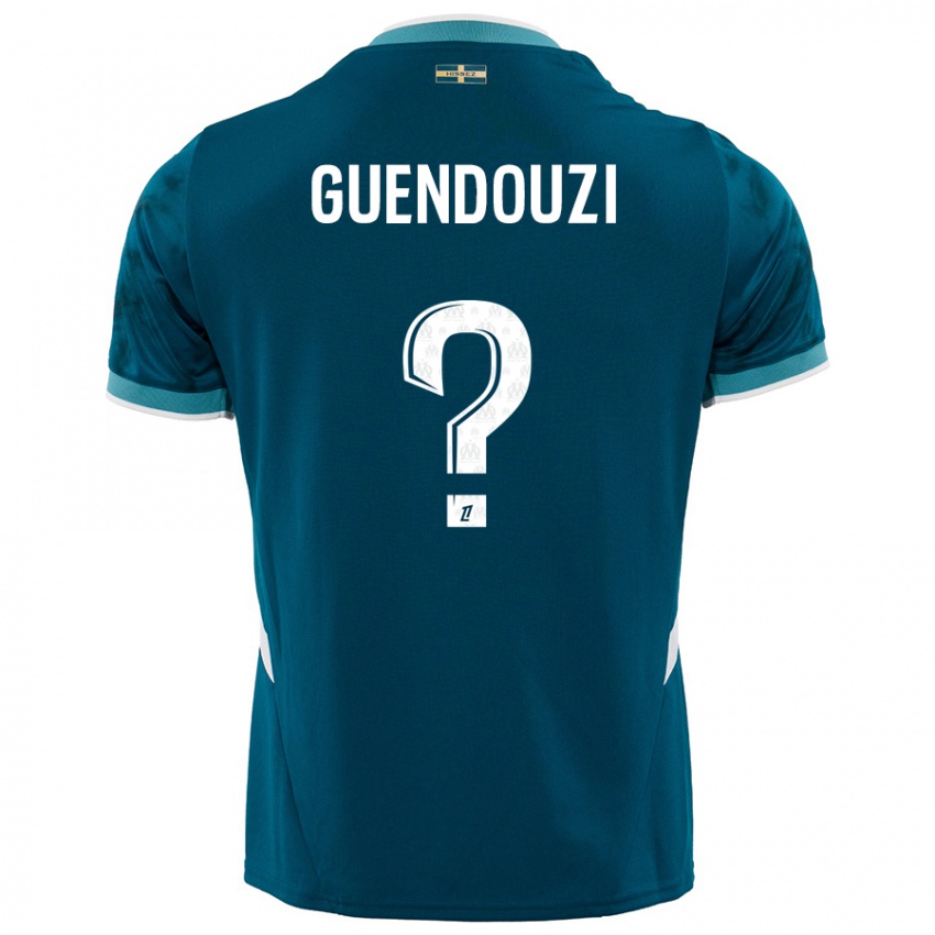 Dětské Milan Guendouzi #0 Tyrkysově Modré Daleko Hráčské Dresy 2024/25 Dres