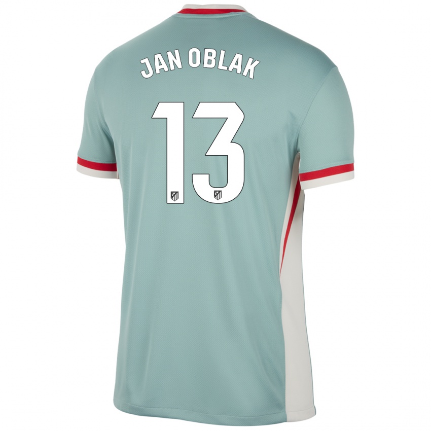 Dětské Jan Oblak #13 Světle Béžově Modrá Daleko Hráčské Dresy 2024/25 Dres