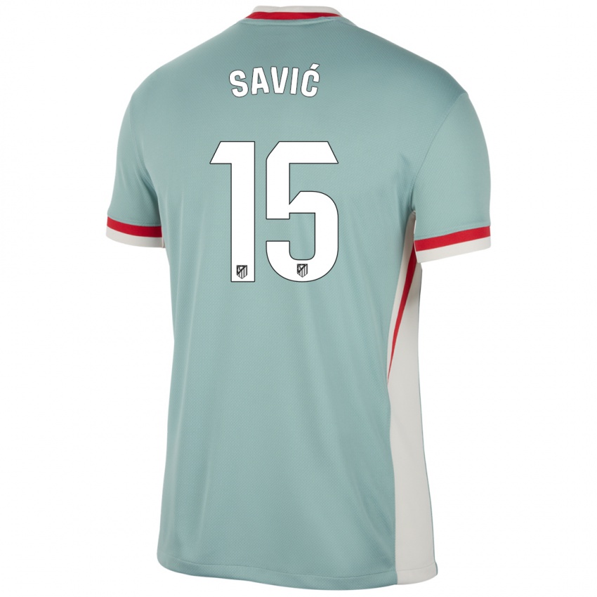 Dětské Stefan Savic #15 Světle Béžově Modrá Daleko Hráčské Dresy 2024/25 Dres