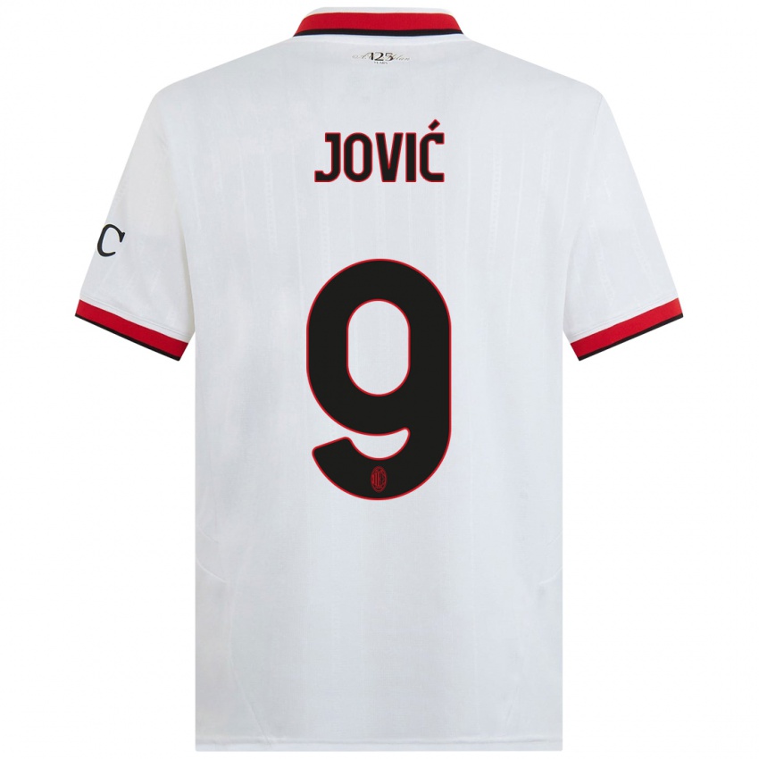 Dětské Luka Jovic #9 Bílá Černá Červená Daleko Hráčské Dresy 2024/25 Dres