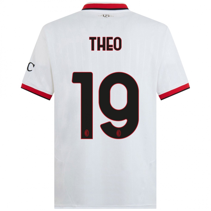 Dětské Theo Hernandez #19 Bílá Černá Červená Daleko Hráčské Dresy 2024/25 Dres