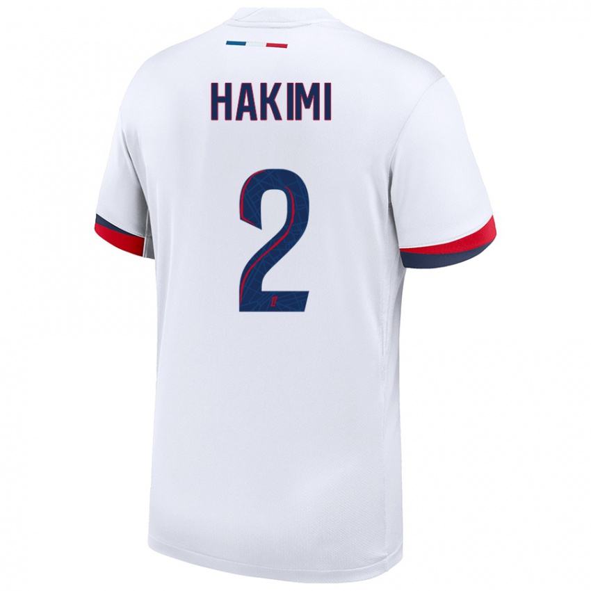 Dětské Achraf Hakimi #2 Bílá Modrá Červená Daleko Hráčské Dresy 2024/25 Dres